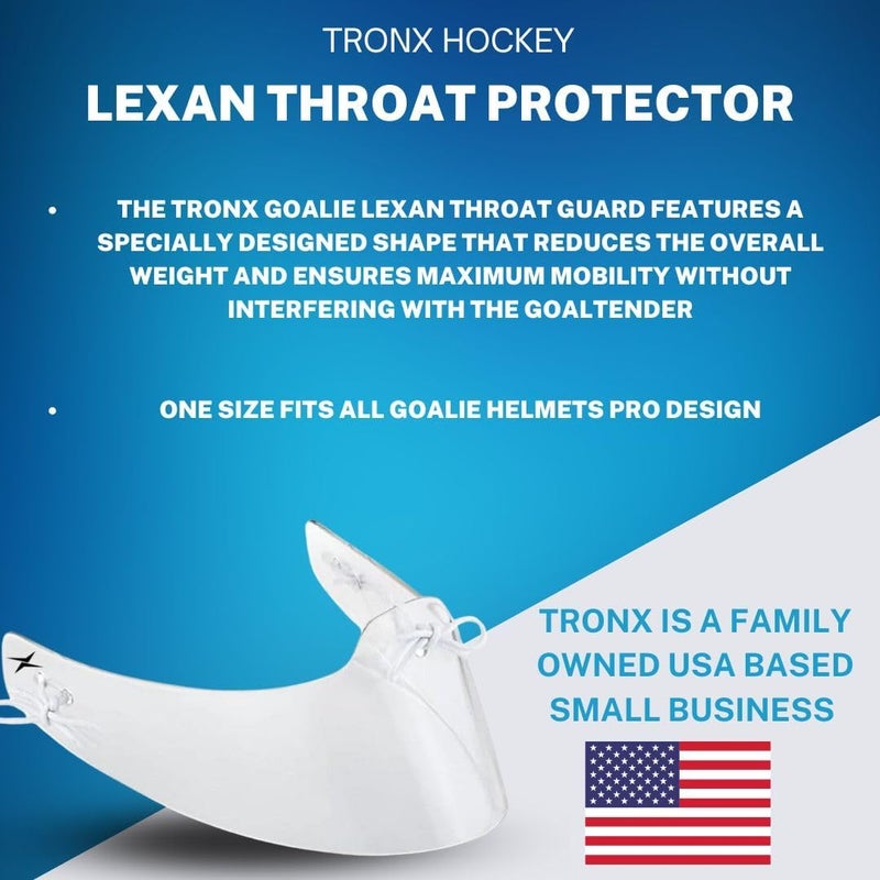 TronX Lexan Clear Anti-Fog/Anti-Scratch Round Style Hockey Goalie Throat Protector - Image 2
